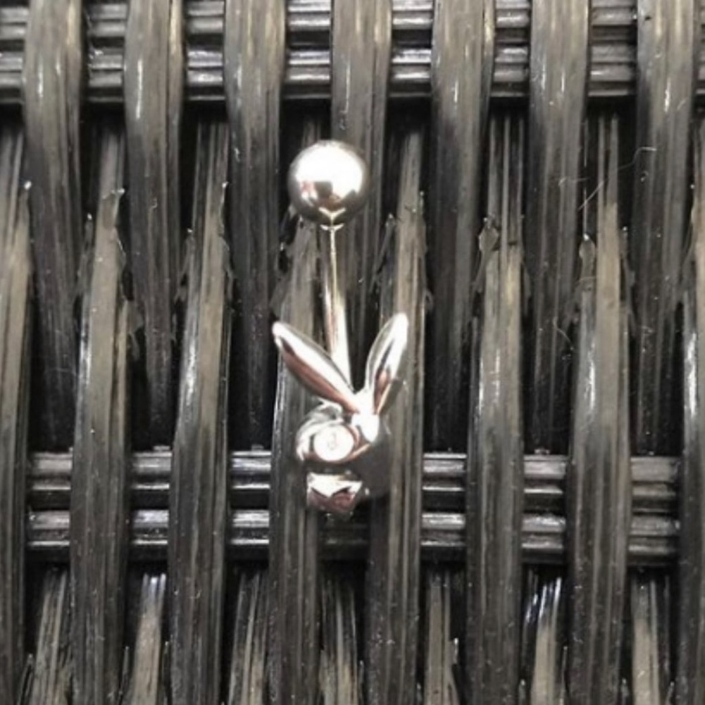 playboy sterling silver belly button navel ring jewelry